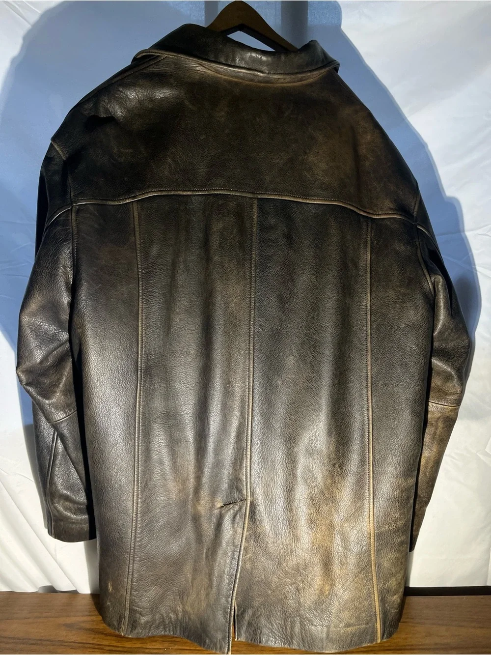Vintage Andrew Marc Wilsons Leather Distressed Brown Leather Jacket MENS L 74847